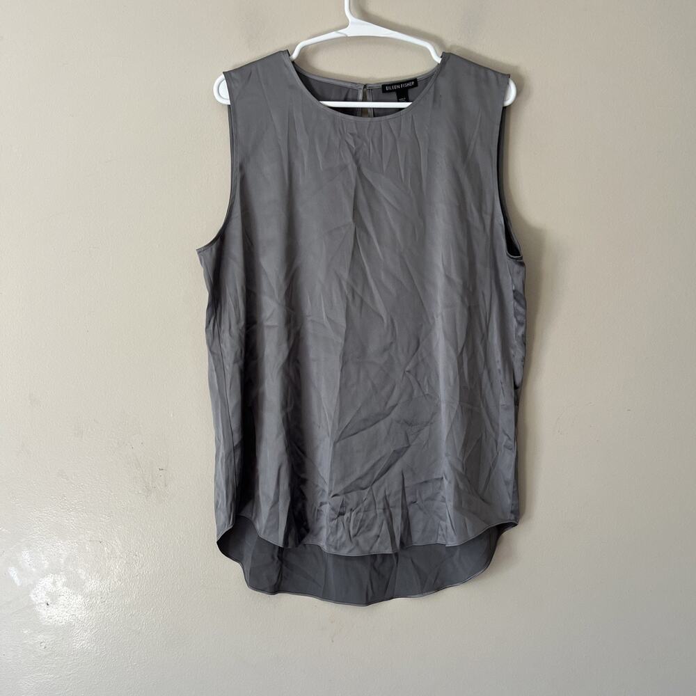 Eileen Fisher Silk Tank Top Blouse Silver Women’s size Medium